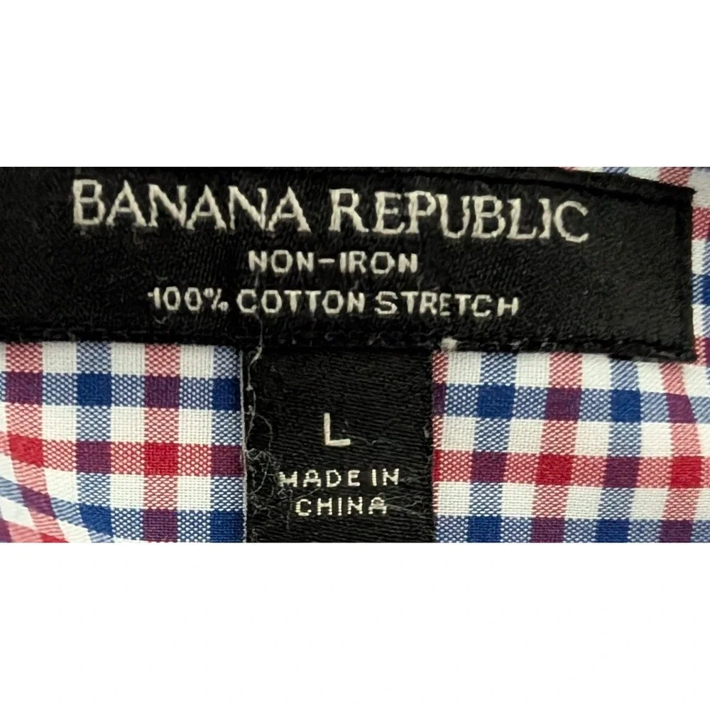Banana Republic Camden Fit Checked Button Up Shirt‎ Men Large Cotton Long Sleeve